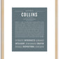 Collins (female) | Name Art Print