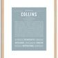 Collins (female) | Name Art Print