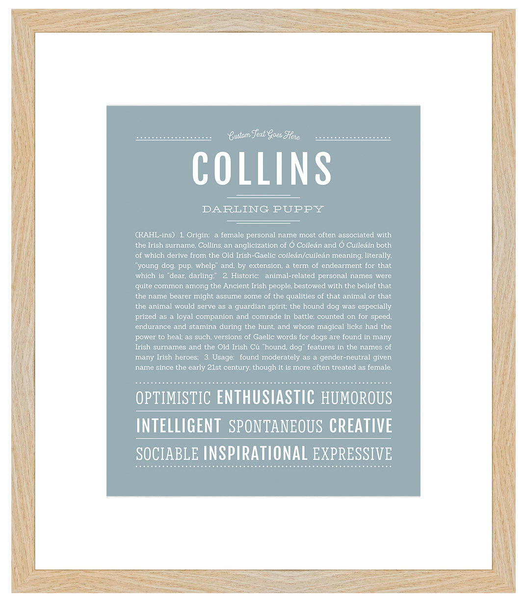 Collins (female) | Name Art Print