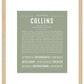 Collins (female) | Name Art Print