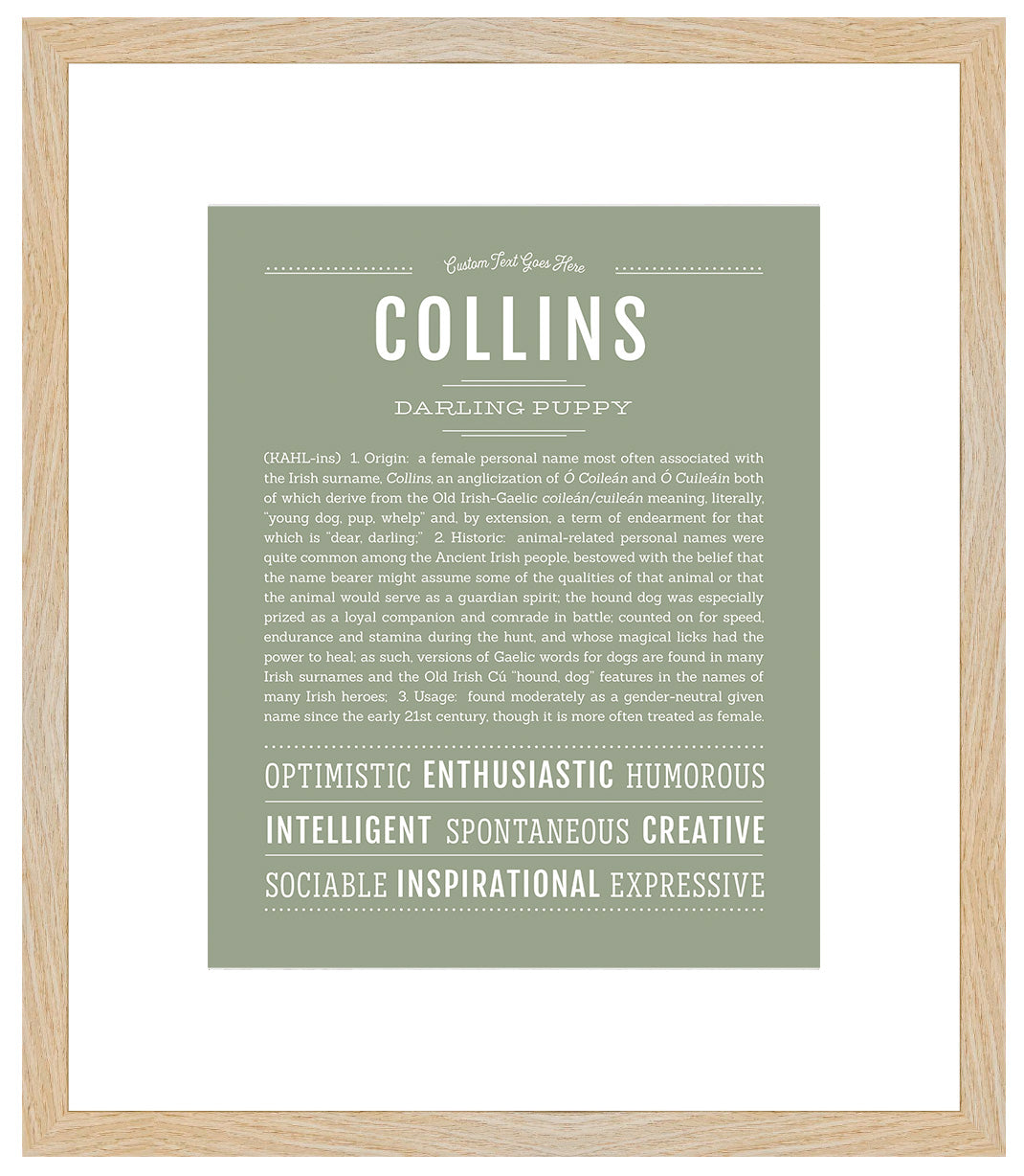 Collins (female) | Name Art Print