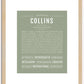 Collins (female) | Name Art Print