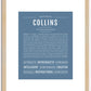 Collins (female) | Name Art Print