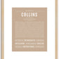 Collins (female) | Name Art Print