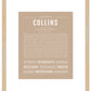 Collins (female) | Name Art Print