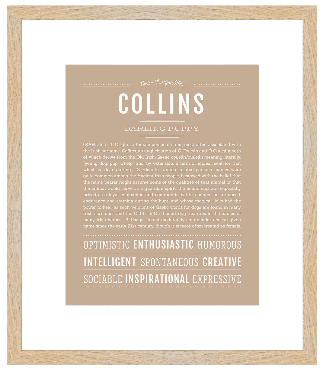 Collins (female) | Name Art Print