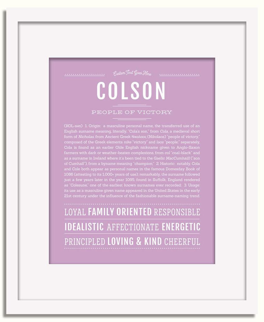 Frame Options | Lilac | White Frame, Matted