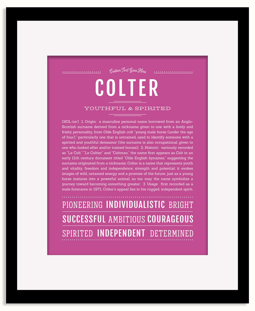 Frame Options | Dark Pink | Black Frame, Matted
