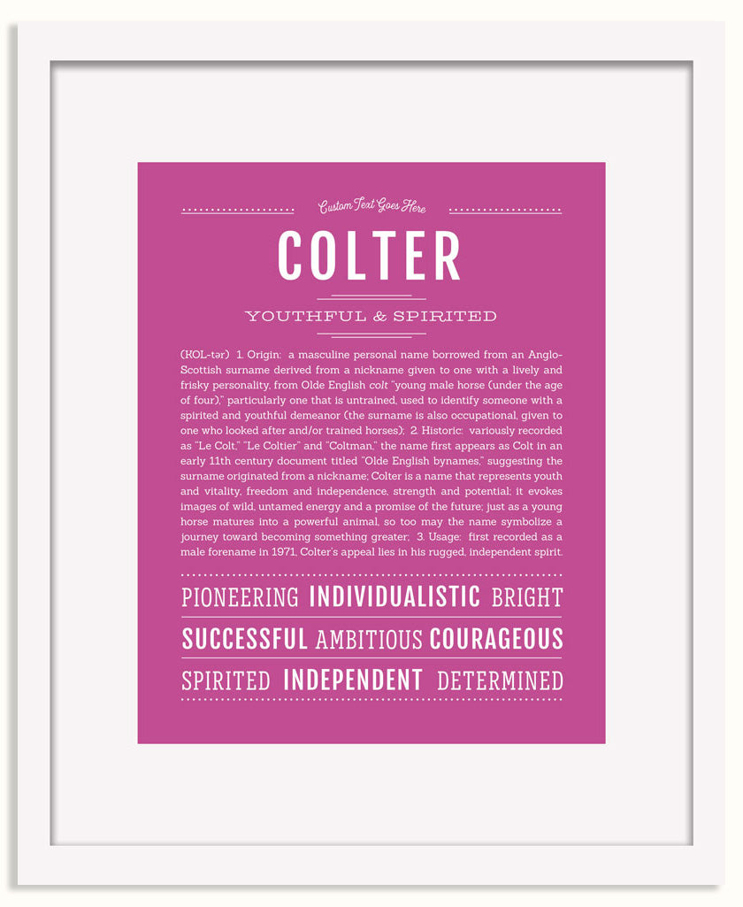 Frame Options | Dark Pink | White Frame, Matted