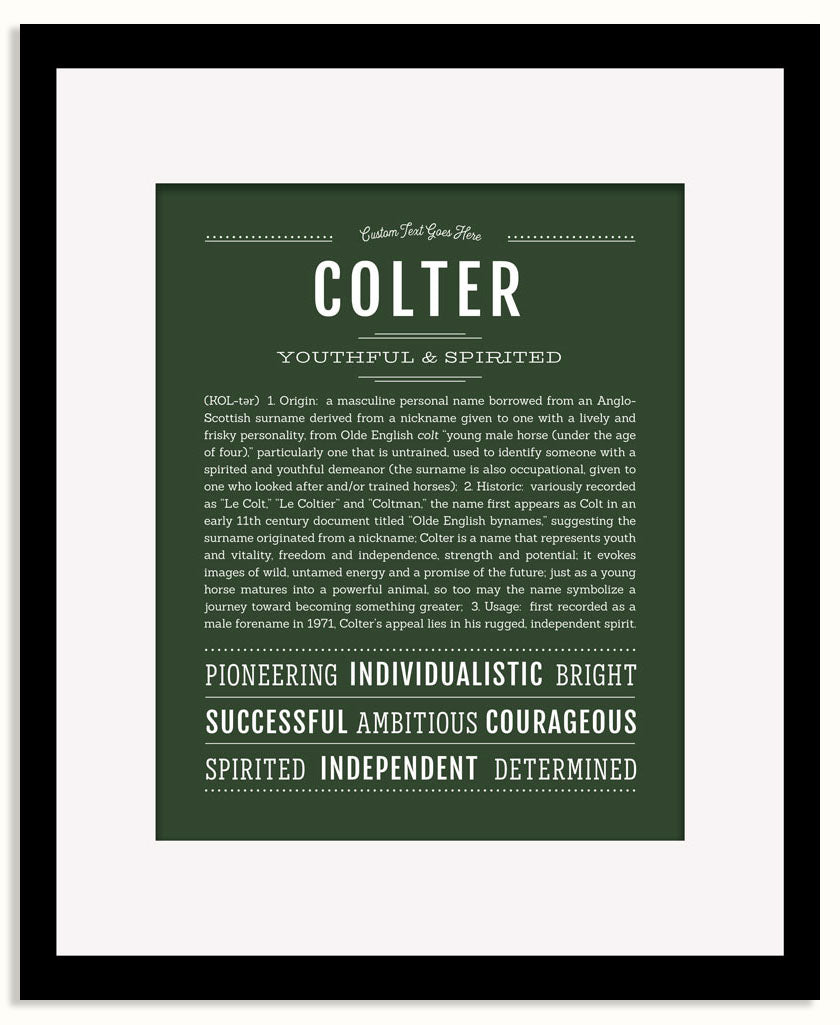 Frame Options | Deep Forest | Black Frame, Matted