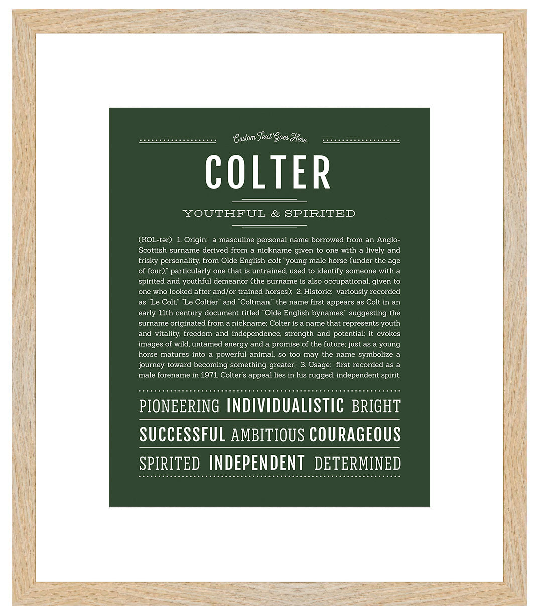 Frame Options | Deep Forest | Maple Frame, Matted