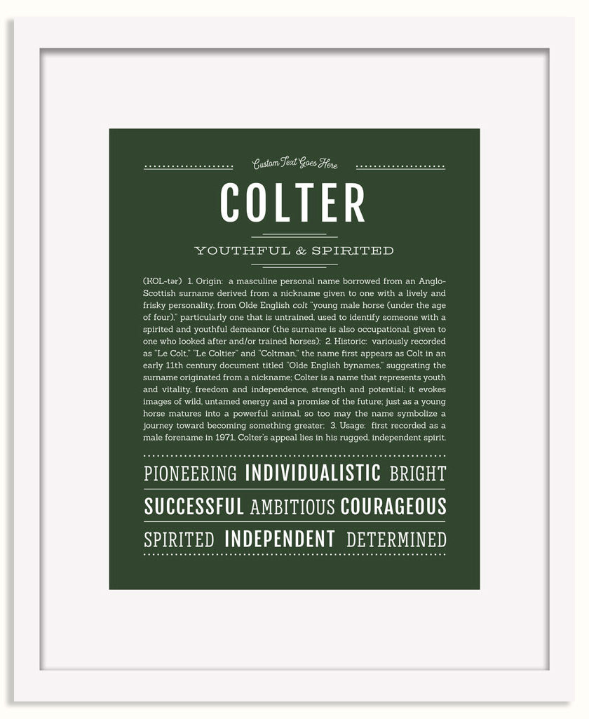 Frame Options | Deep Forest | White Frame, Matted