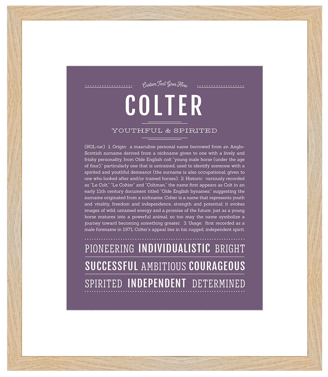 Frame Options | Deep Purple | Maple Frame, Matted