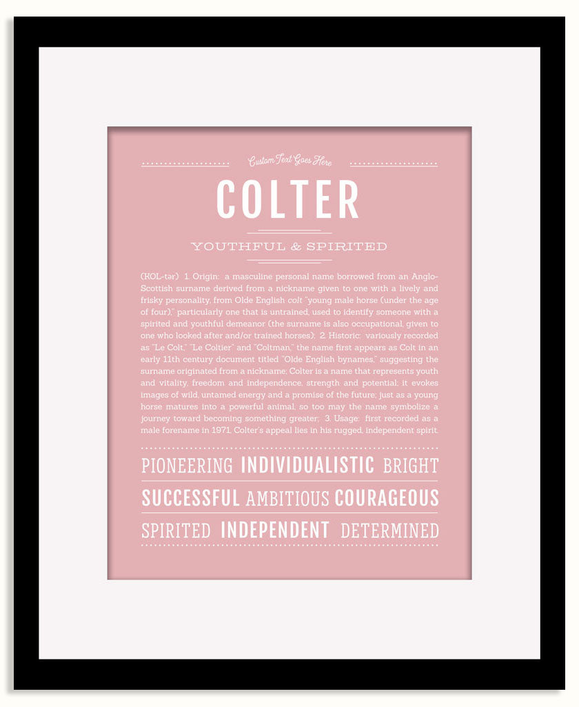 Frame Options | Dusty Rose | Black Frame, Matted