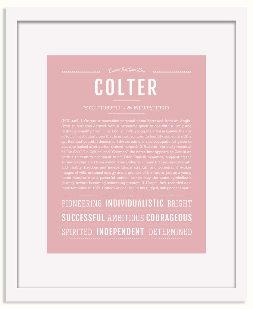 Frame Options | Dusty Rose | White Frame, Matted