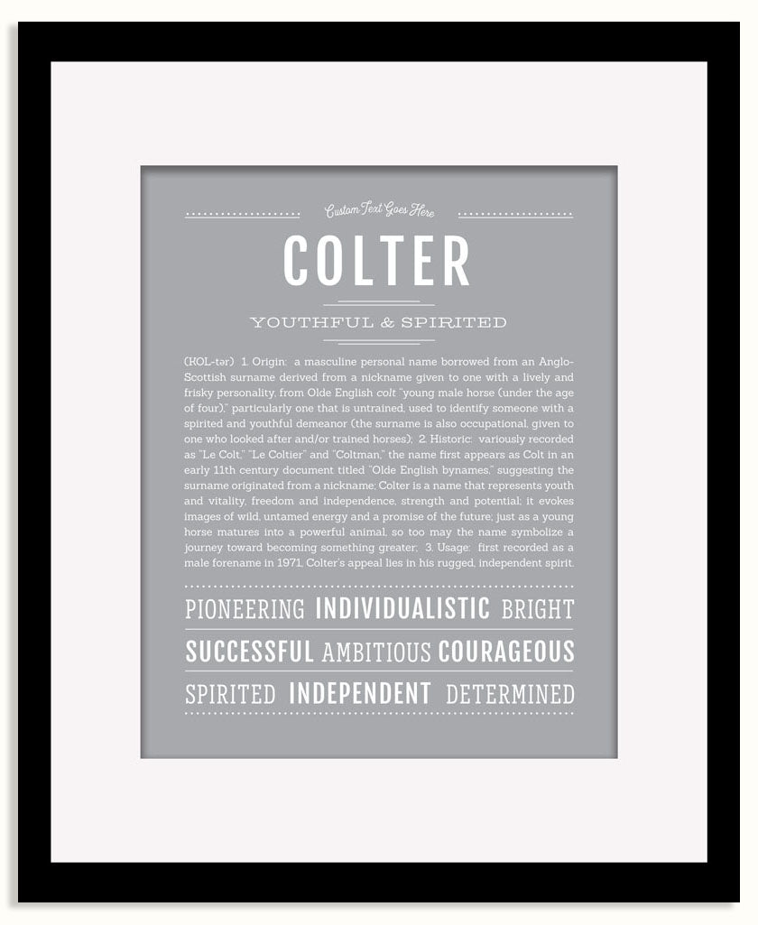 Frame Options | Light Gray | Black Frame, Matted