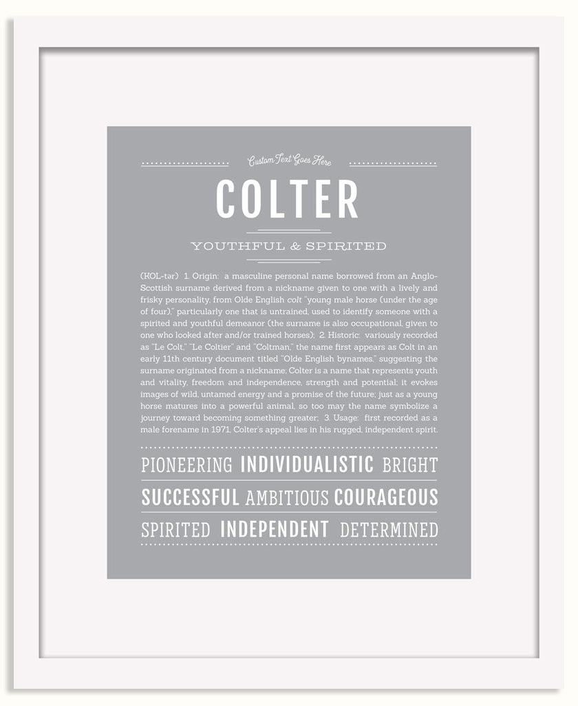 Frame Options | Light Gray | White Frame, Matted