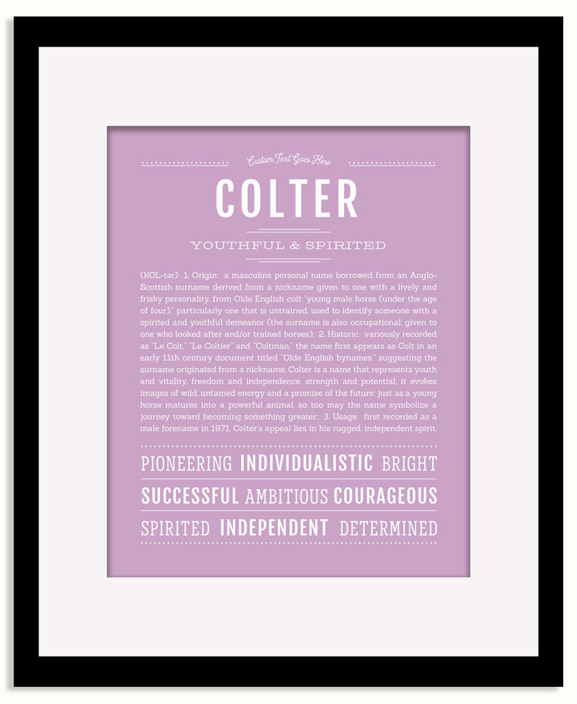 Frame Options | Lilac | Black Frame, Matted