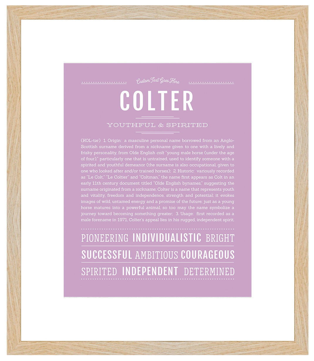 Frame Options | Lilac | Maple Frame, Matted