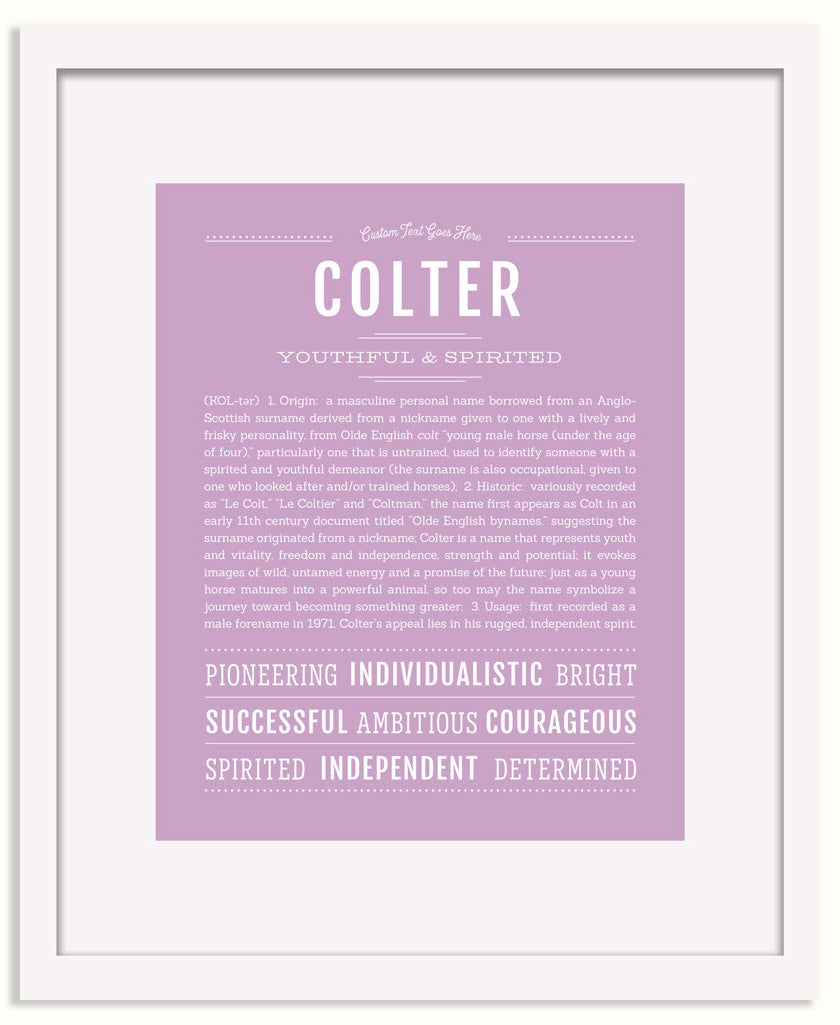 Frame Options | Lilac | White Frame, Matted