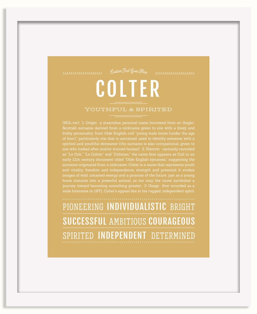 Frame Options | Matte Gold | White Frame, Matted