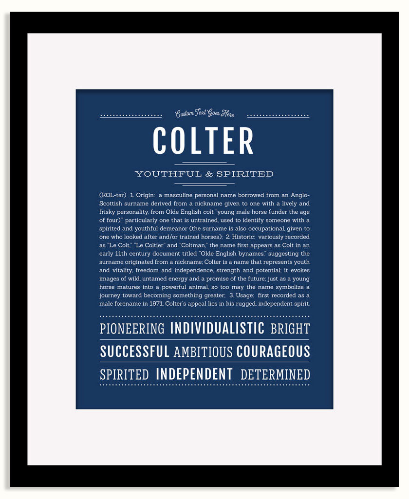 Frame Options | Midnight Blue | Black Frame, Matted