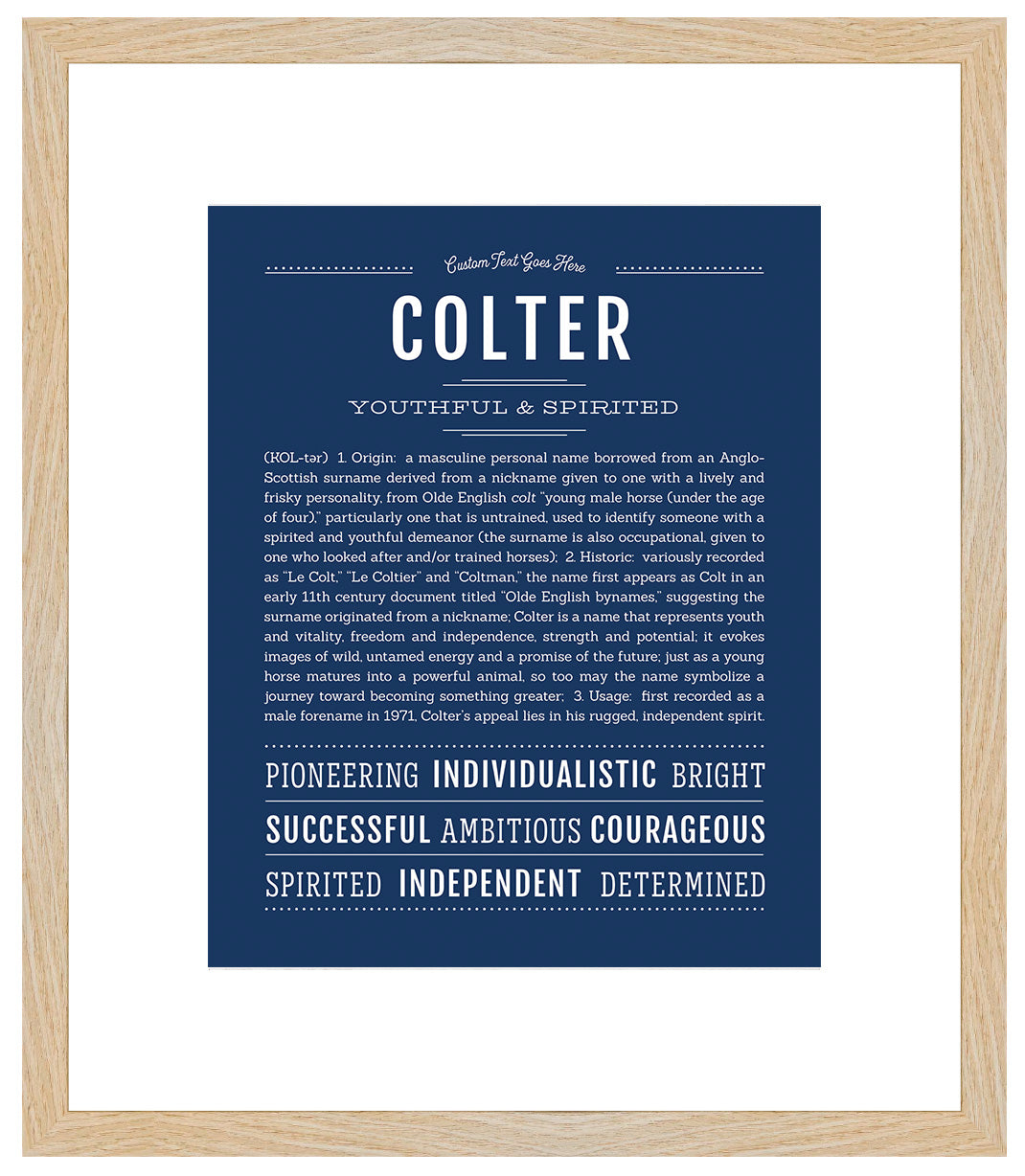 Frame Options | Midnight Blue | Maple Frame, Matted