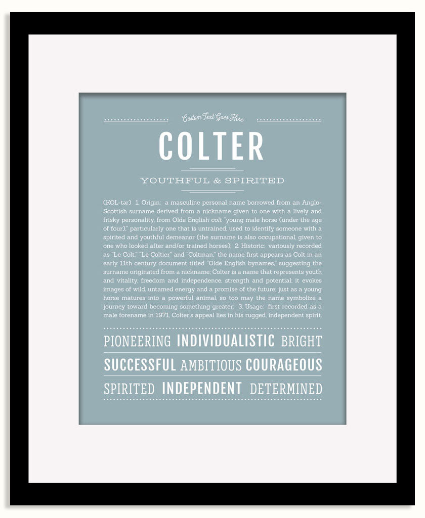 Frame Options | Powder Blue | Black Frame, Matted