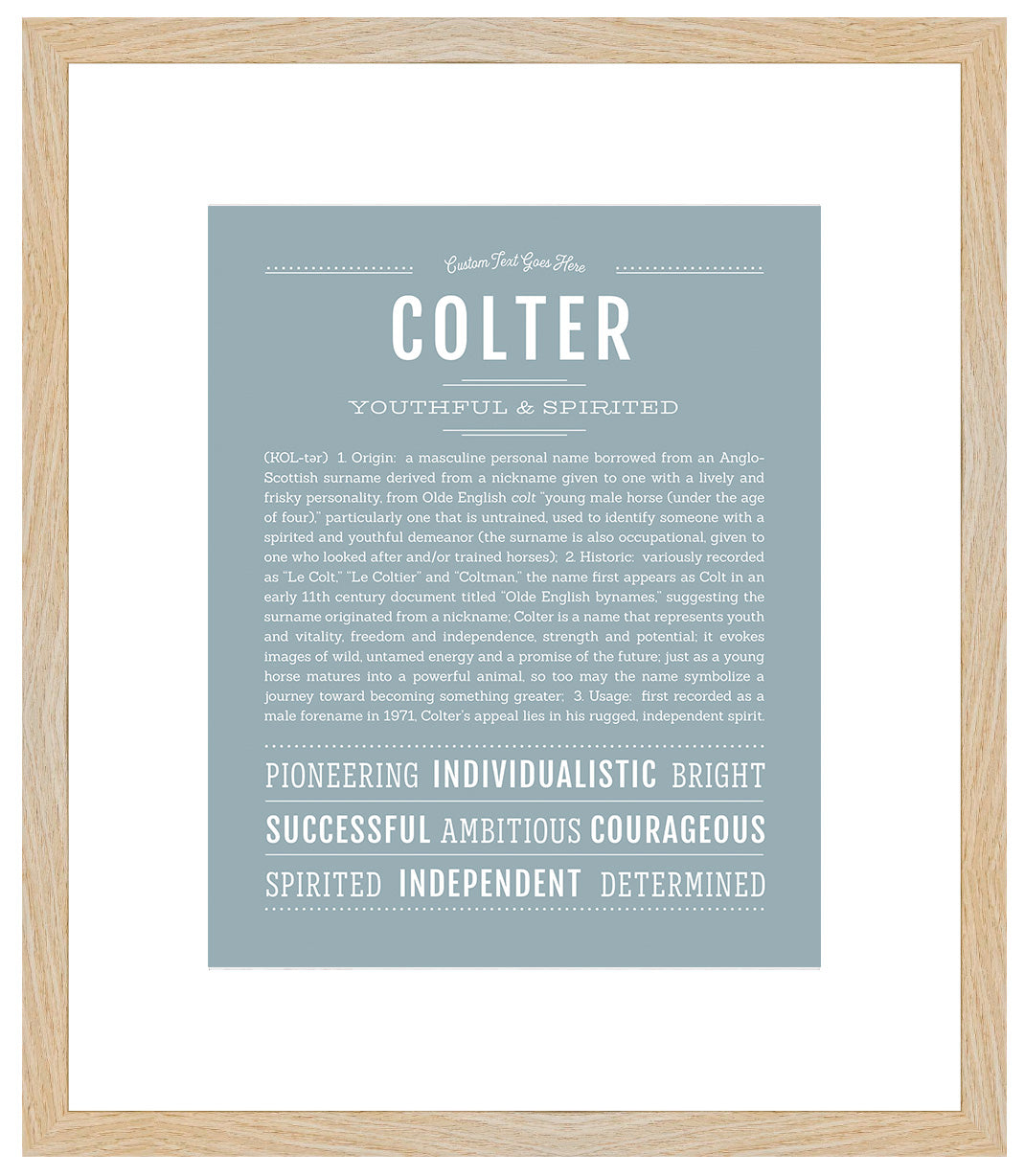 Frame Options | Powder Blue | Maple Frame, Matted