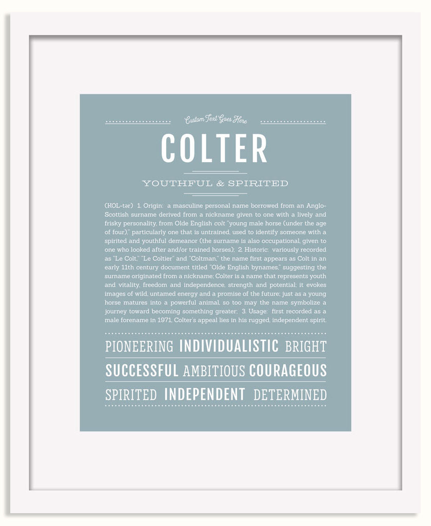 Frame Options | Powder Blue | White Frame, Matted