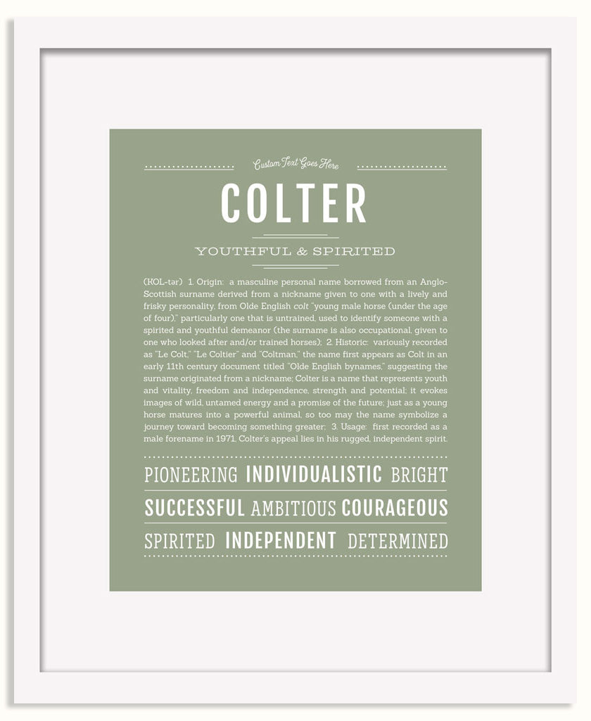 Frame Options | Sage | White Frame, Matted