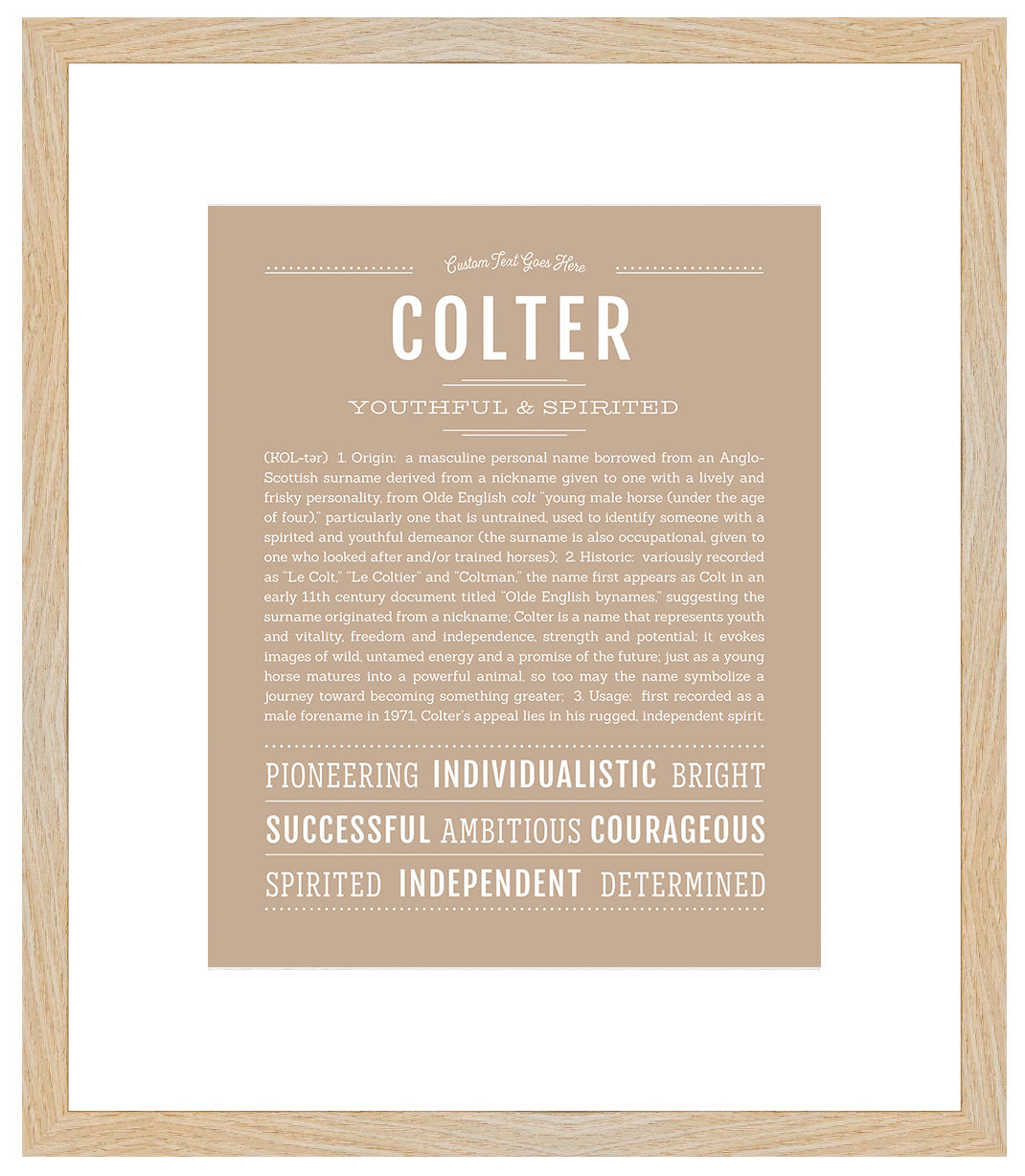 Frame Options | Tan | Maple Frame, Matted