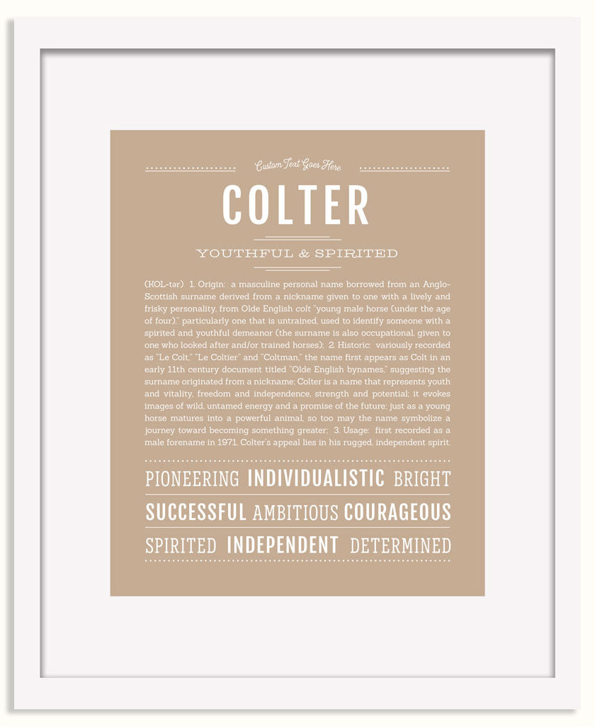 Frame Options | Tan | White Frame, Matted