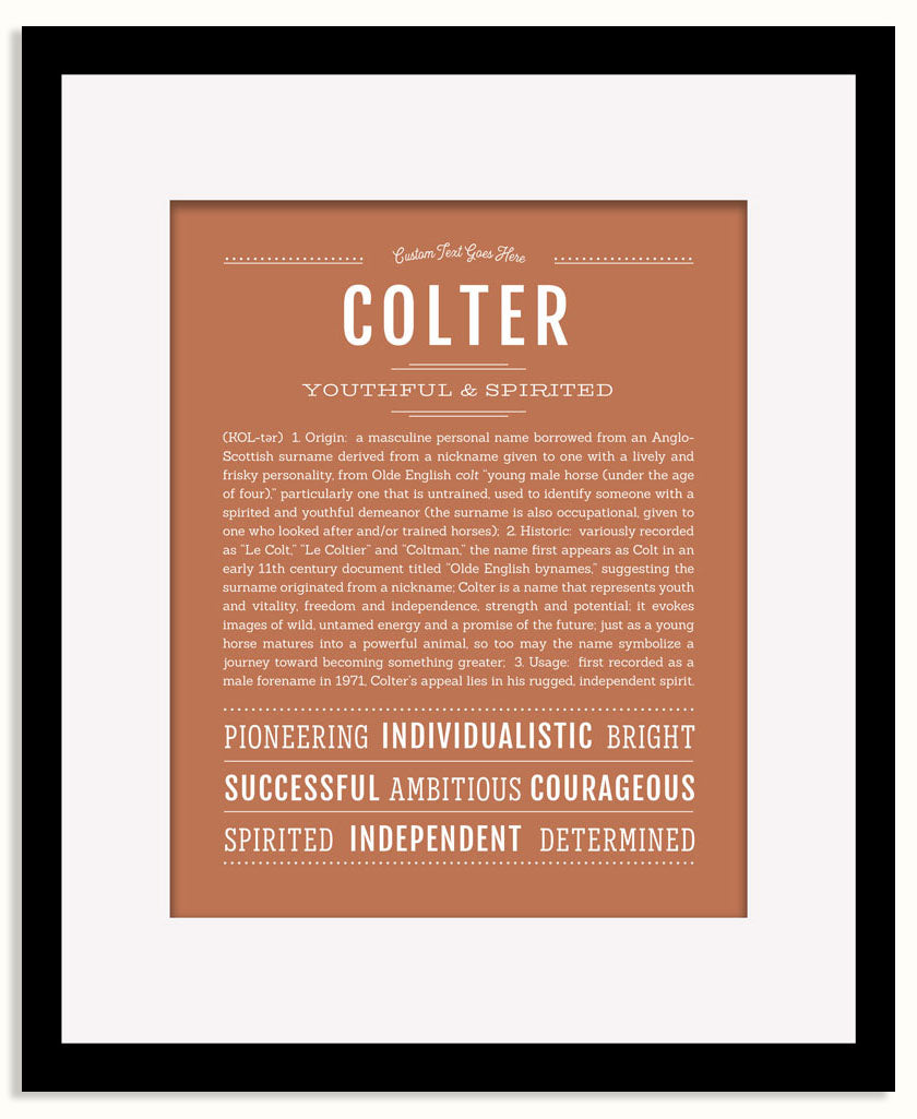 Frame Options | Terra Cotta | Black Frame, Matted