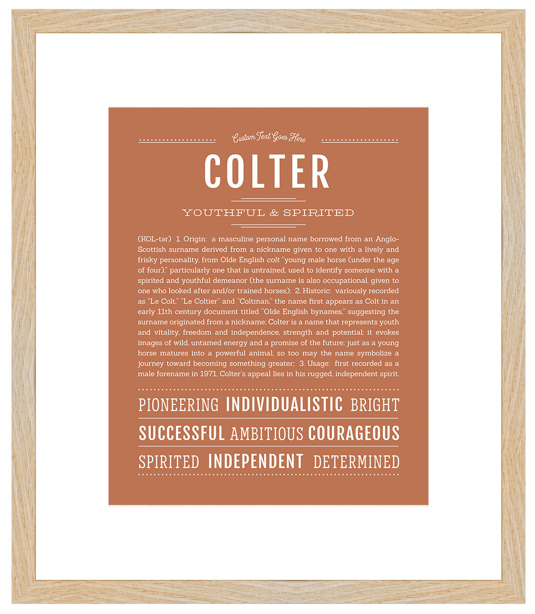 Frame Options | Terra Cotta | Maple Frame, Matted