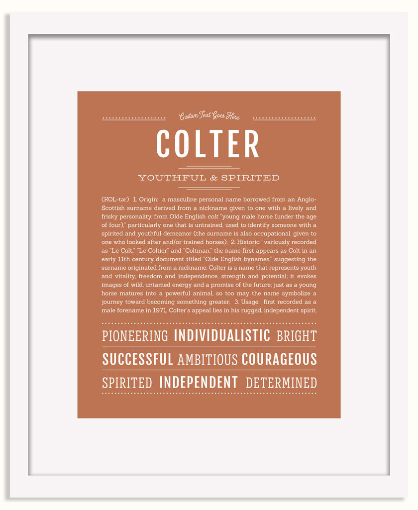 Frame Options | Terra Cotta | White Frame, Matted