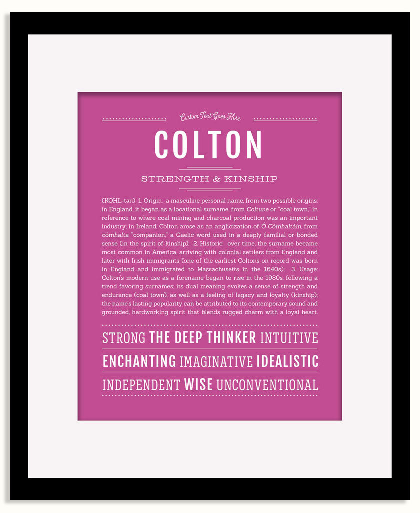 Frame Options | Dark Pink | Black Frame, Matted