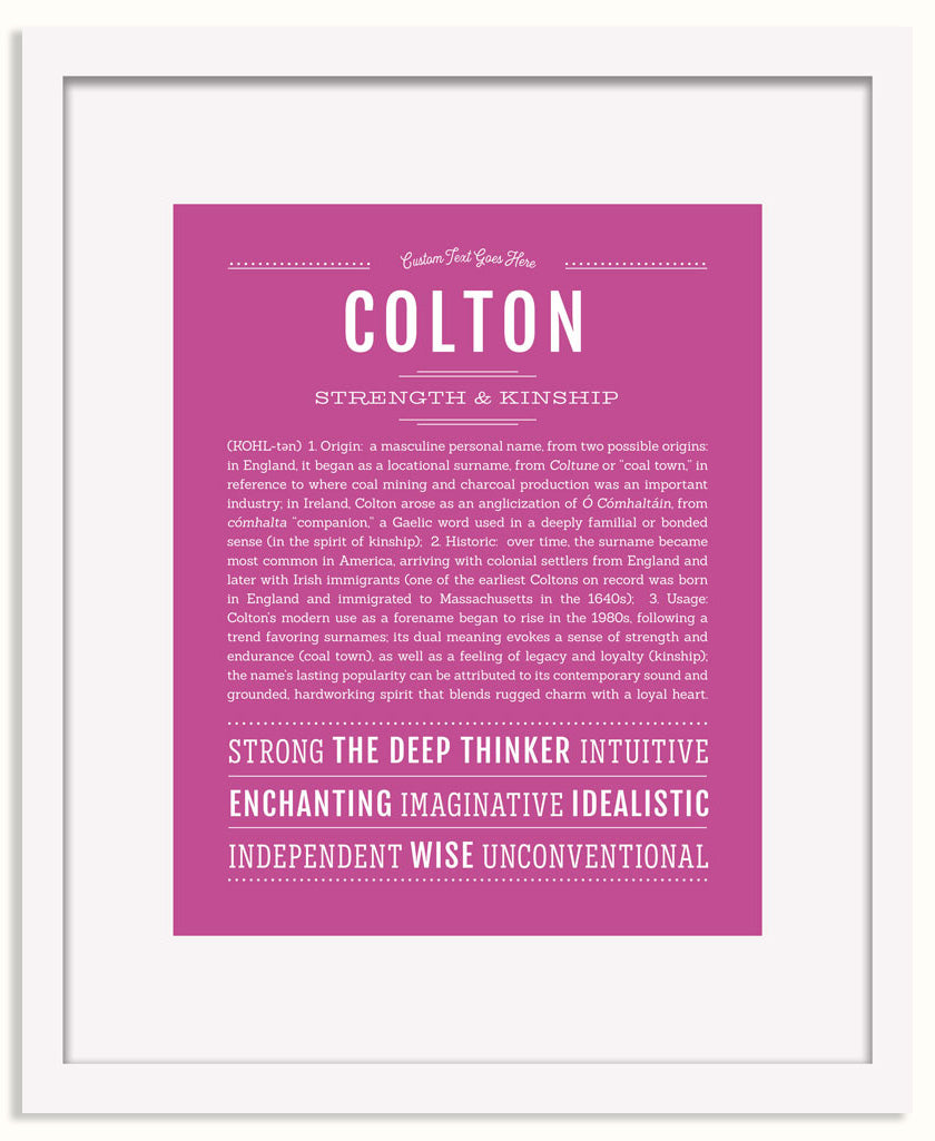 Frame Options | Dark Pink | White Frame, Matted