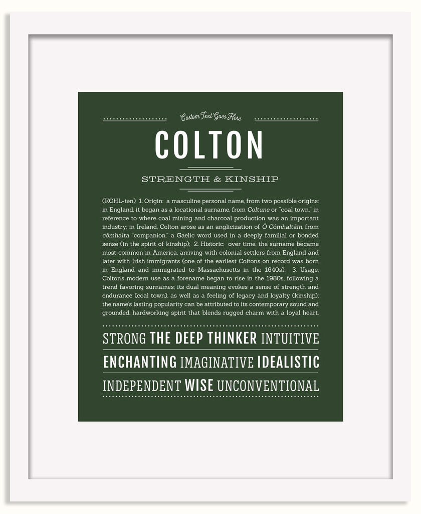 Frame Options | Deep Forest | White Frame, Matted