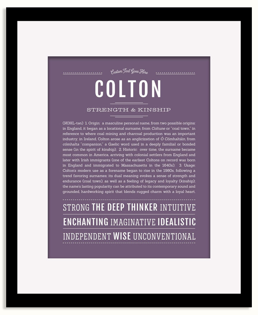 Frame Options | Deep Purple | Black Frame, Matted