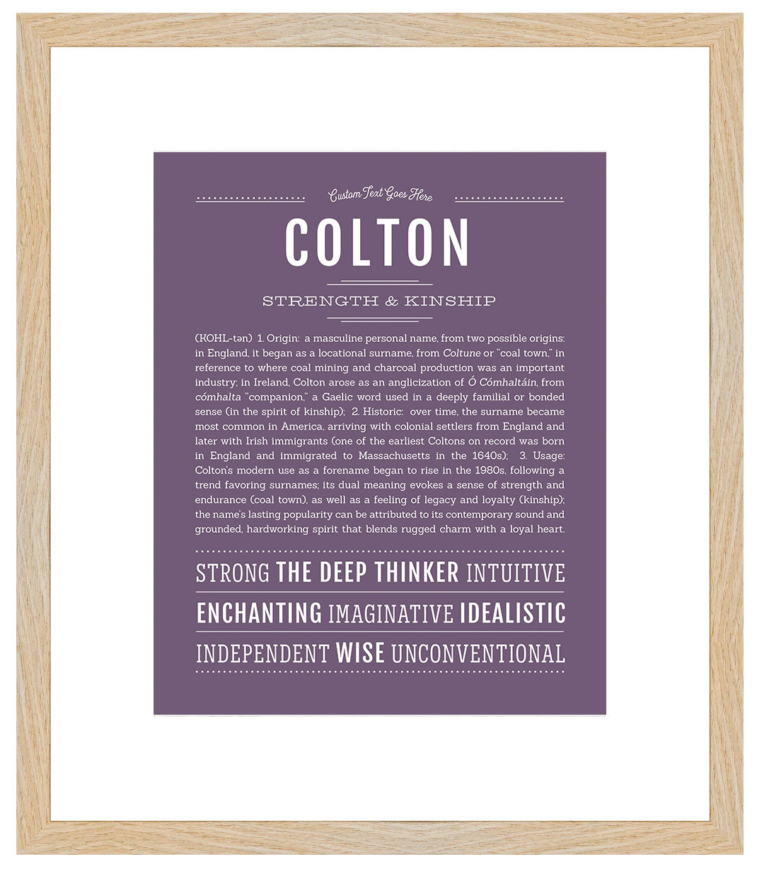 Frame Options | Deep Purple | Maple Frame, Matted