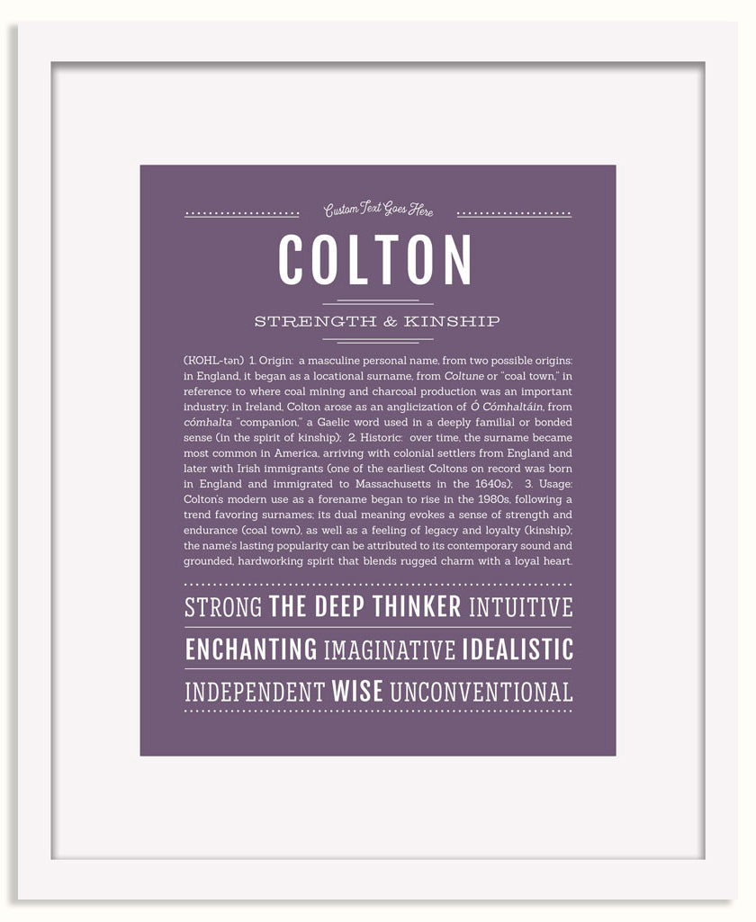 Frame Options | Deep Purple | White Frame, Matted