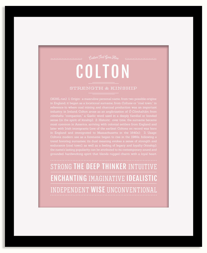Frame Options | Dusty Rose | Black Frame, Matted