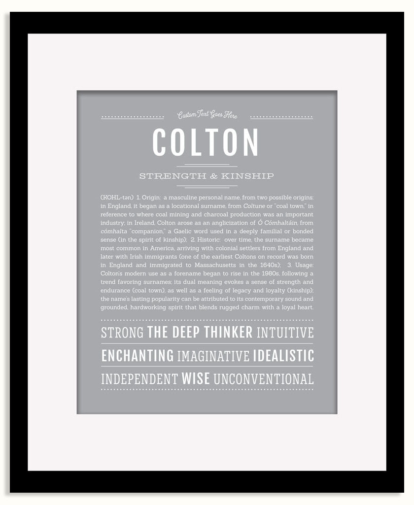 Frame Options | Light Gray | Black Frame, Matted