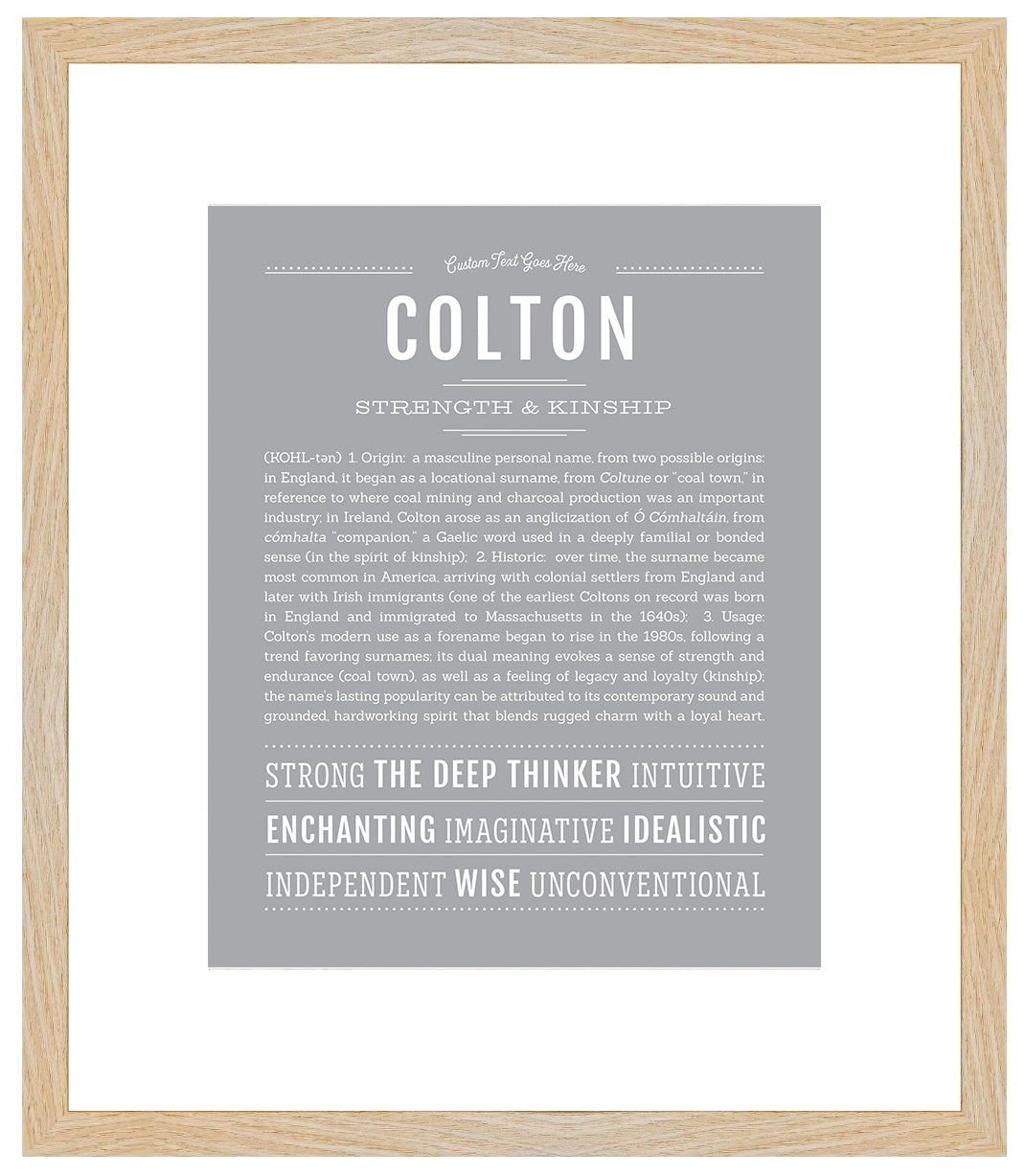 Frame Options | Light Gray | Maple Frame, Matted