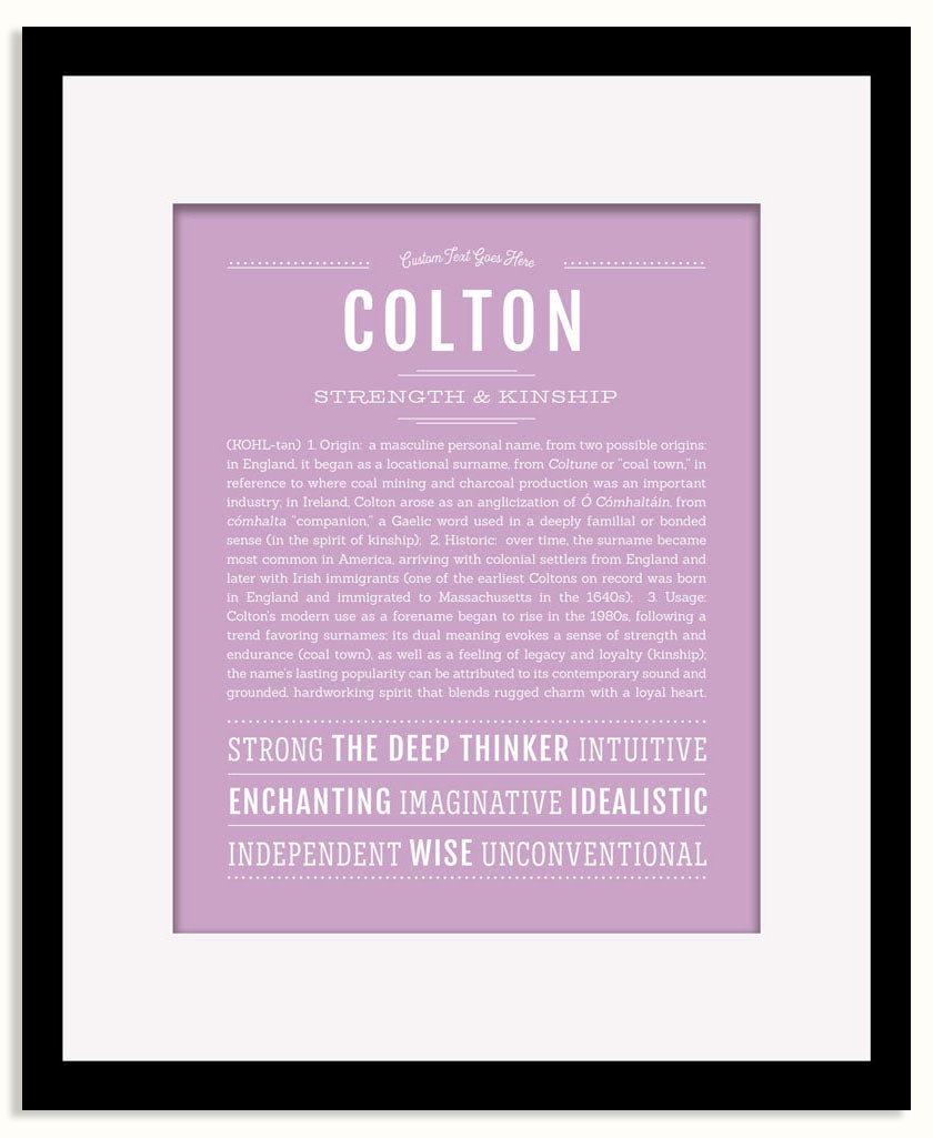 Frame Options | Lilac | Black Frame, Matted