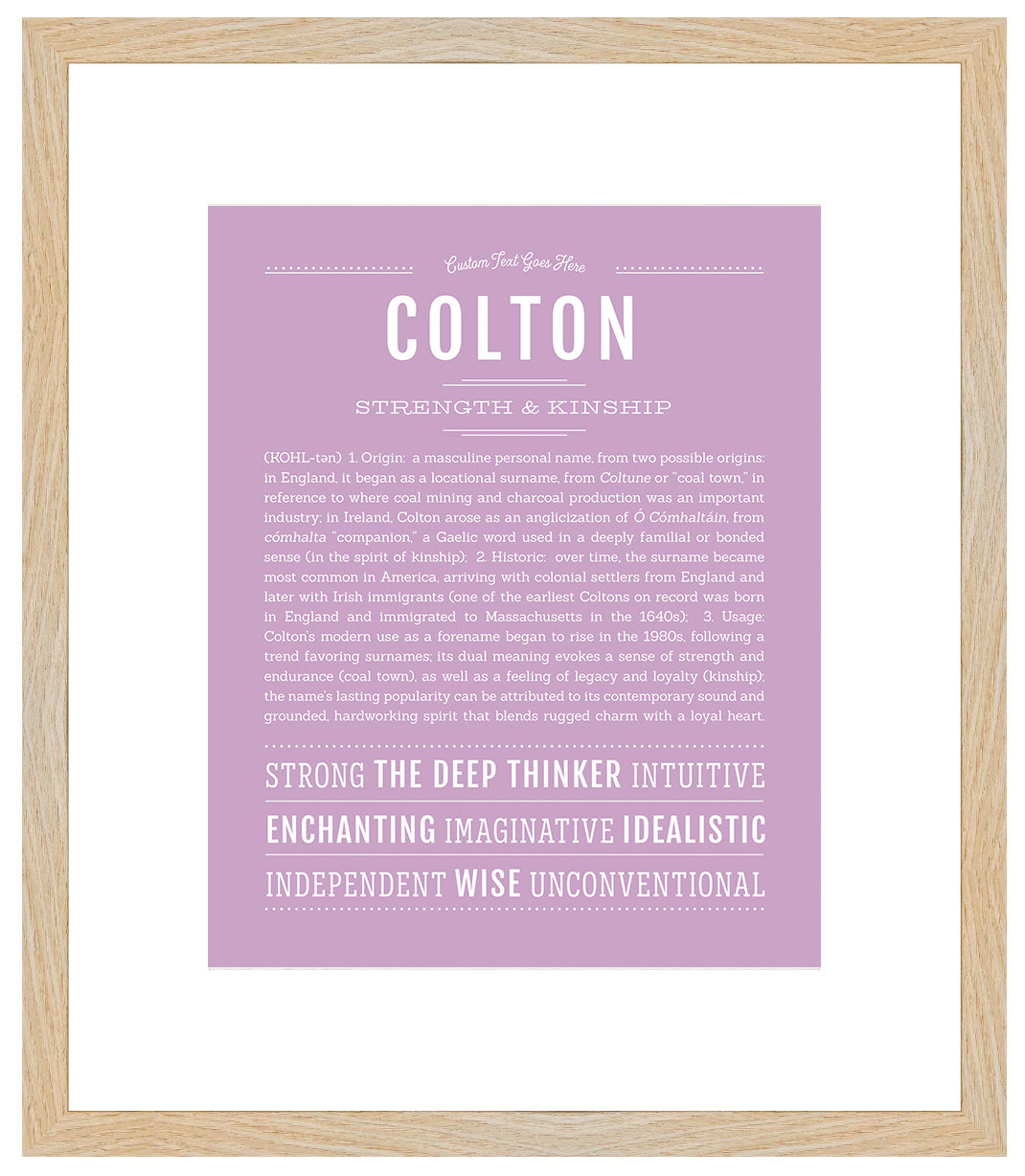 Frame Options | Lilac | Maple Frame, Matted