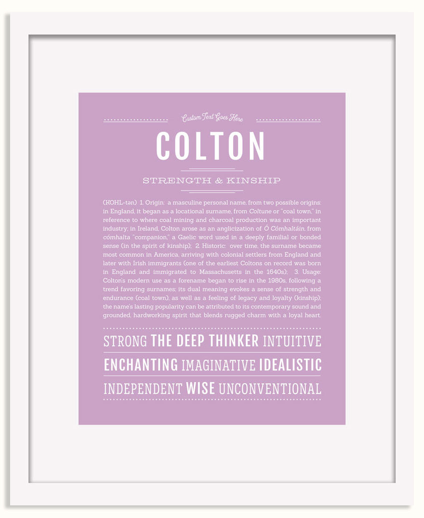 Frame Options | Lilac | White Frame, Matted