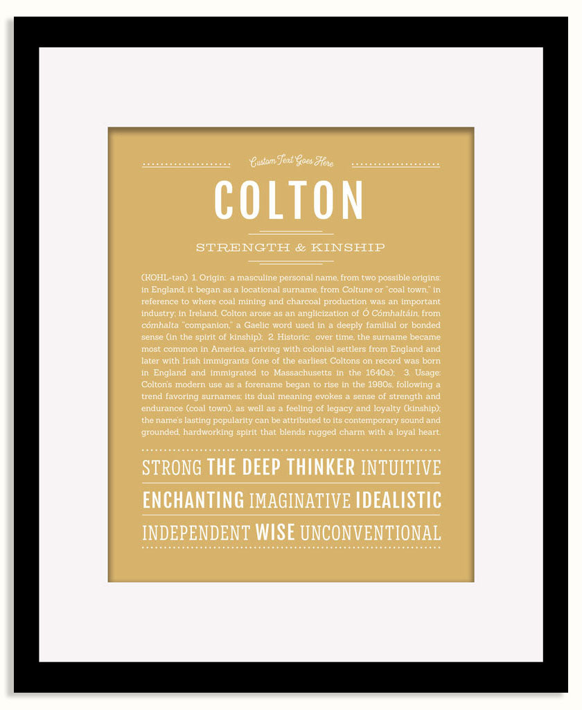 Frame Options | Matte Gold | Black Frame, Matted