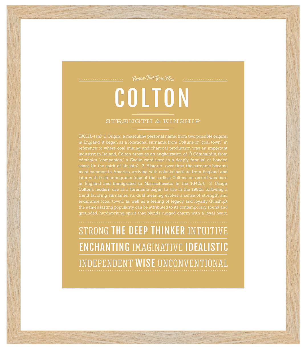 Frame Options | Matte Gold | Maple Frame, Matted